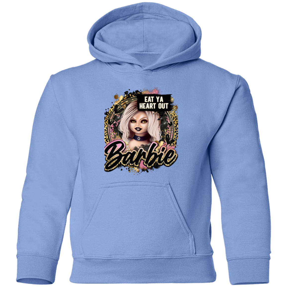 Untitled design (97) G185B Eat Ya Heart Out Barbie Youth Pullover Hoodie