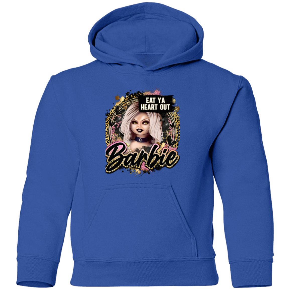 Untitled design (97) G185B Eat Ya Heart Out Barbie Youth Pullover Hoodie