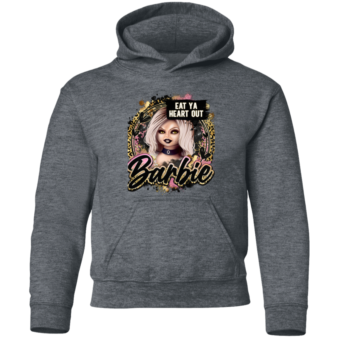 Untitled design (97) G185B Eat Ya Heart Out Barbie Youth Pullover Hoodie