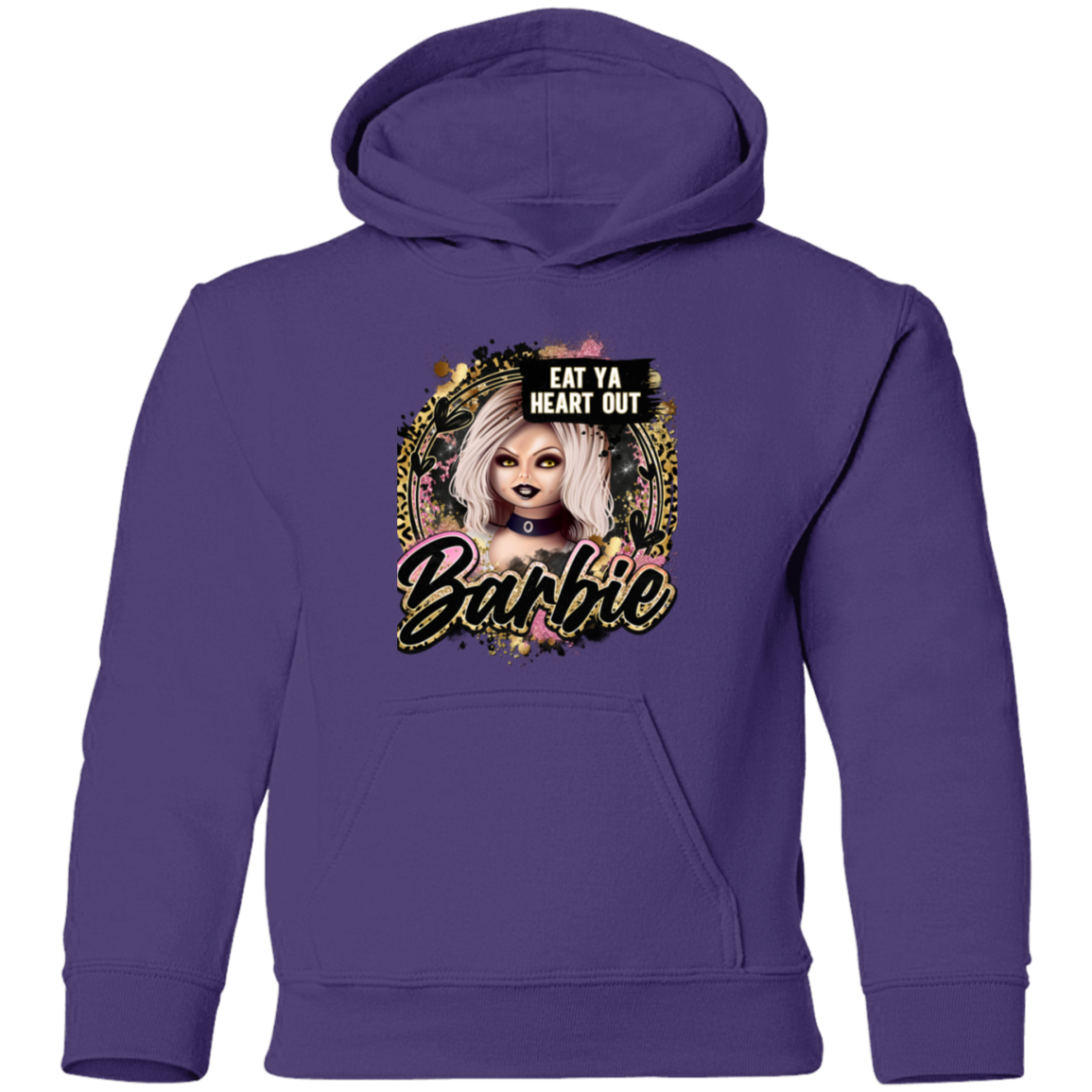 Untitled design (97) G185B Eat Ya Heart Out Barbie Youth Pullover Hoodie
