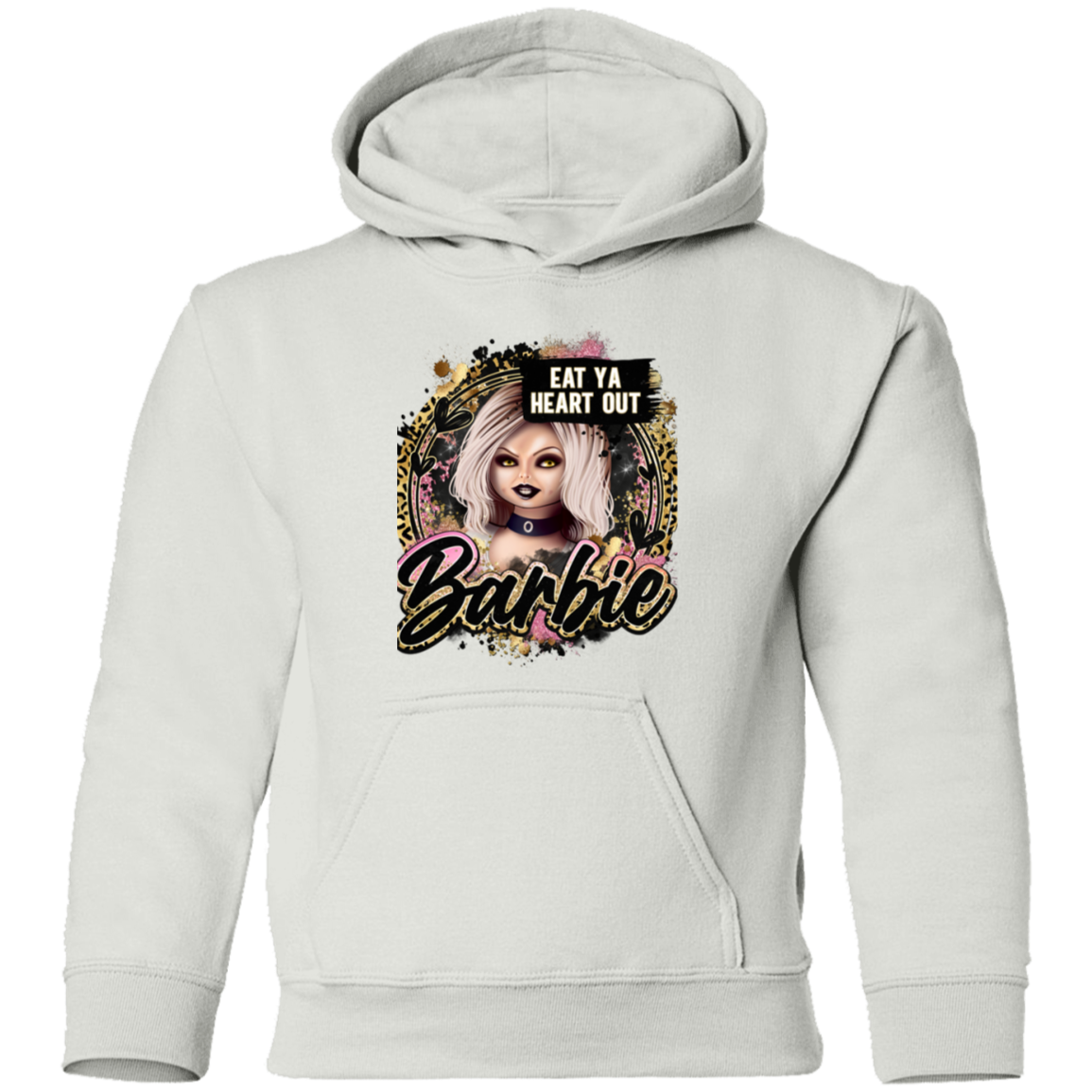 Untitled design (97) G185B Eat Ya Heart Out Barbie Youth Pullover Hoodie