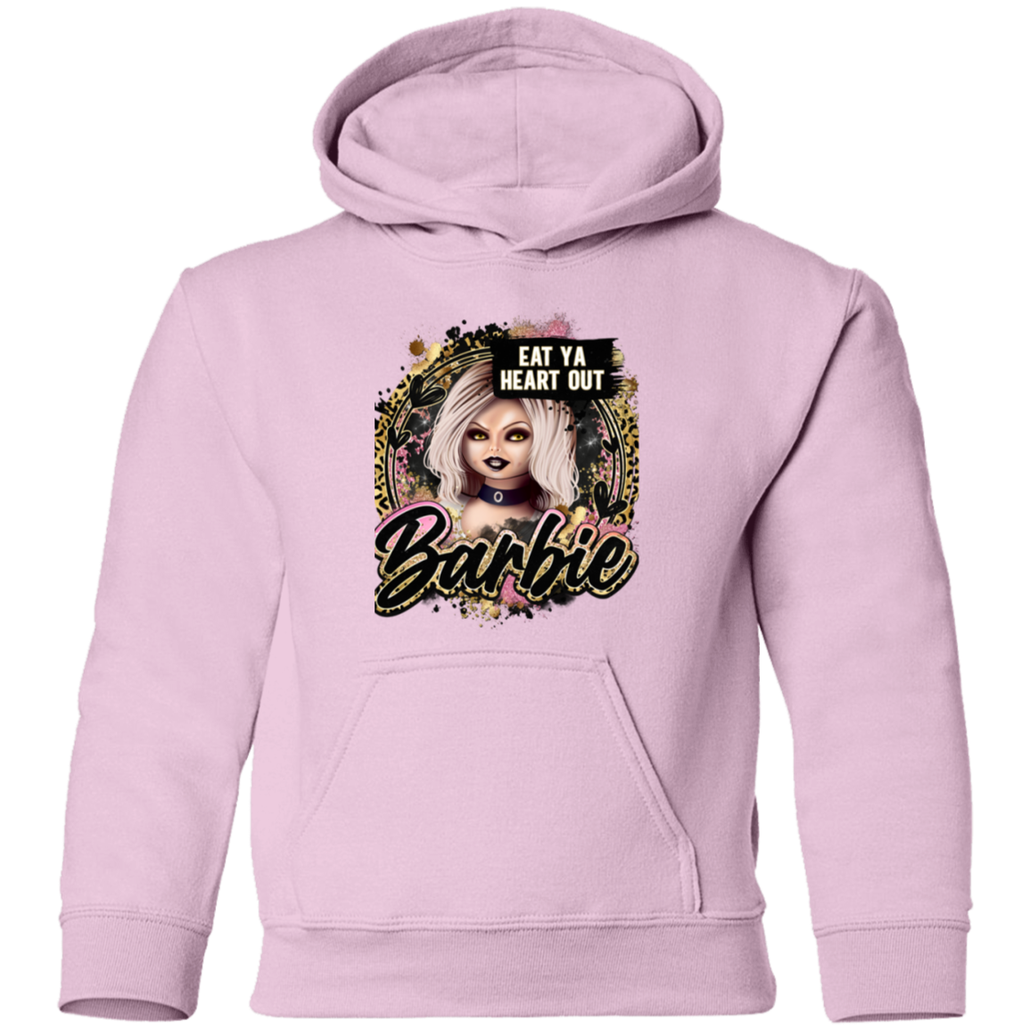Untitled design (97) G185B Eat Ya Heart Out Barbie Youth Pullover Hoodie