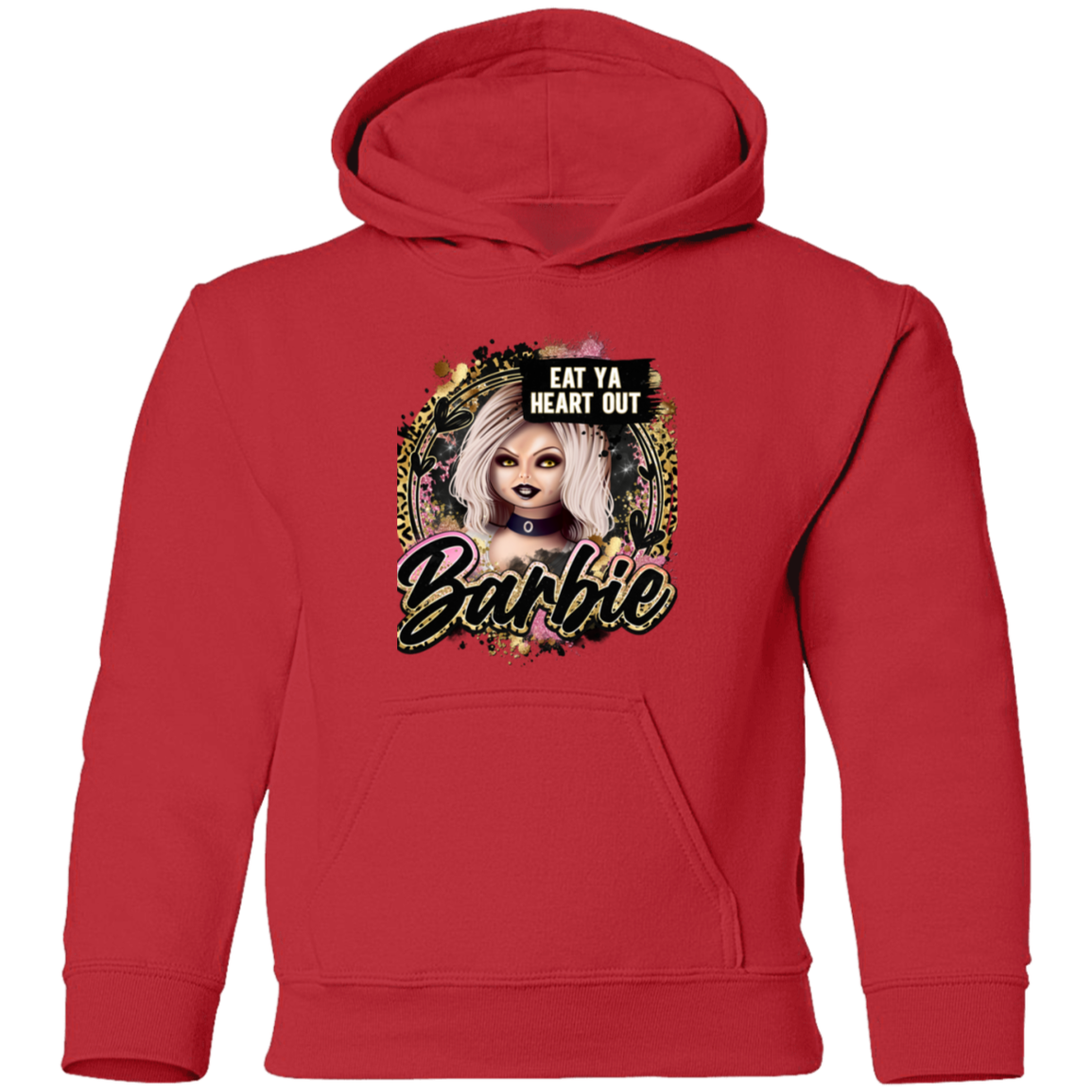 Untitled design (97) G185B Eat Ya Heart Out Barbie Youth Pullover Hoodie