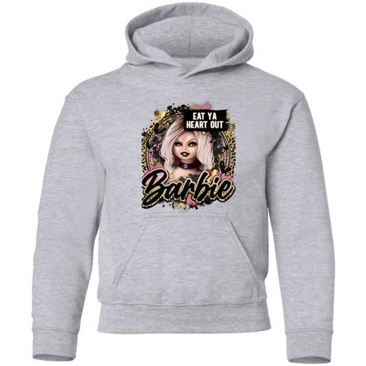 Untitled design (97) G185B  Eat Ya Heart Out Barbie Youth Pullover Hoodie