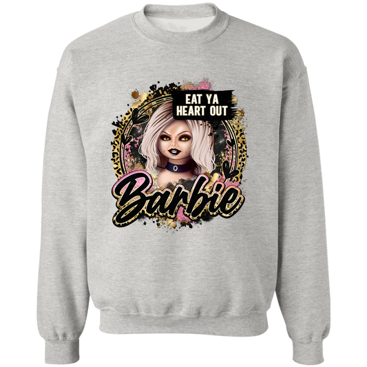 Untitled design (99) Z65x Eat Ya Heart Out Barbie Pullover Crewneck Sweatshirt 8 oz (Closeout)