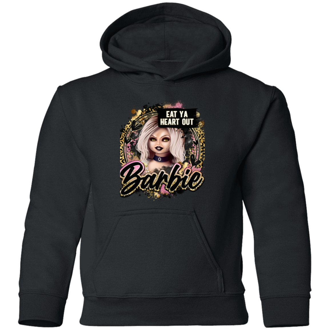 Untitled design (97) G185B  Eat Ya Heart Out Barbie Youth Pullover Hoodie