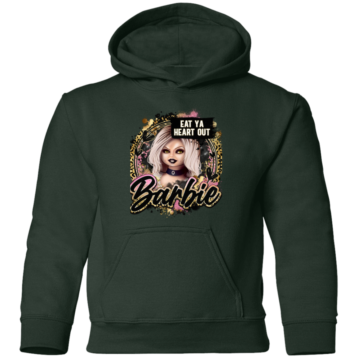 Untitled design (97) G185B  Eat Ya Heart Out Barbie Youth Pullover Hoodie