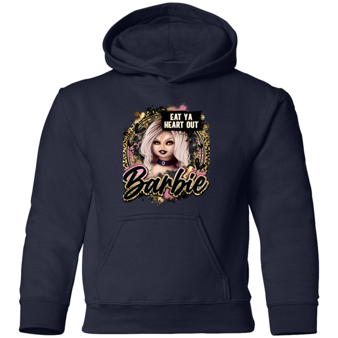 Untitled design (97) G185B  Eat Ya Heart Out Barbie Youth Pullover Hoodie