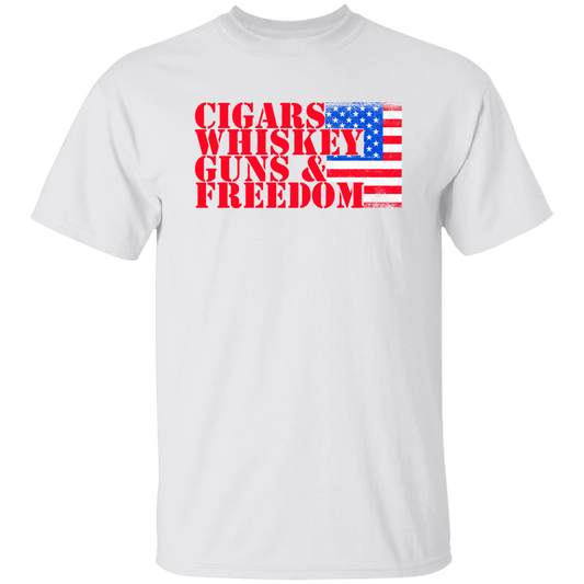 G500  Cigars Whiskey Guns & Freedom 5.3 oz. T-Shirt