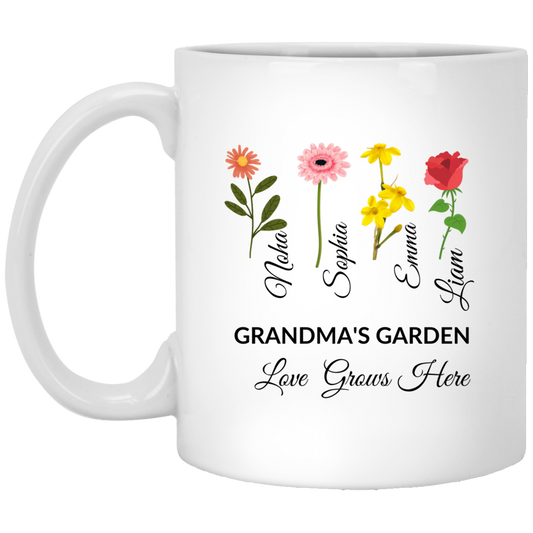 XP8434  Grandma's Garden 11 oz. White Mug