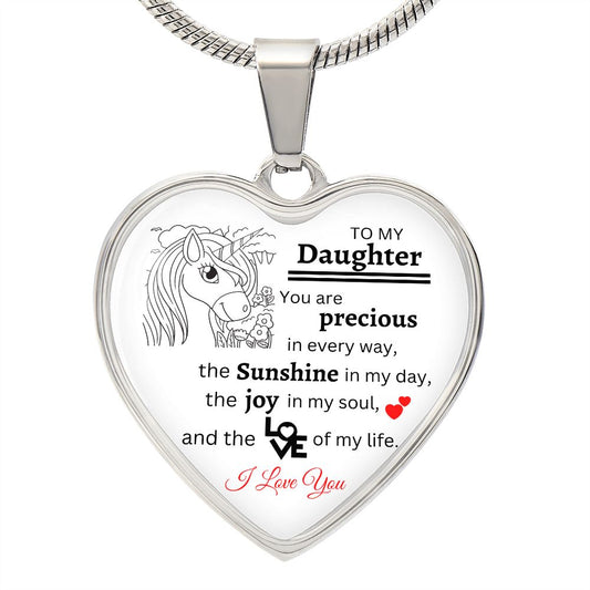 To My Daughter / You Are Precious / Heart Necklace