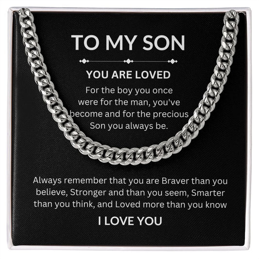 To My Son / You Are Loved / Cuban Link Necklace