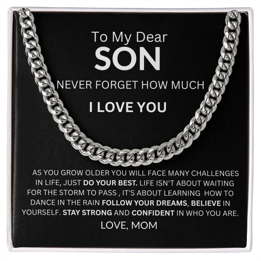 To My Dear Son / Cuban Link Necklace