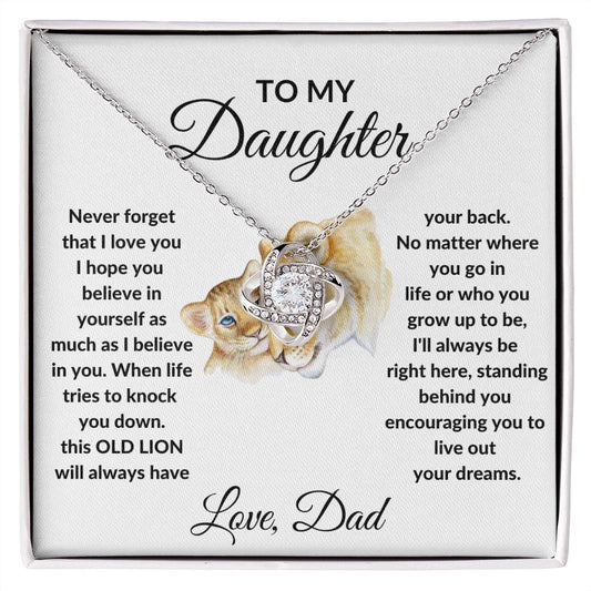 To My Daughter Love Knot Necklace Love Dad