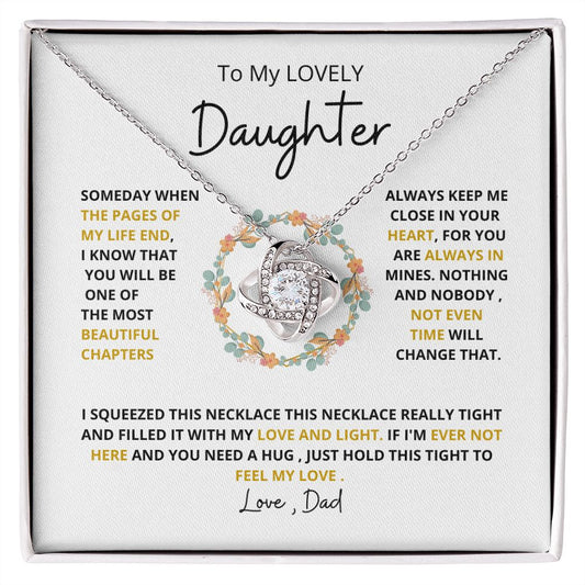 To My Lovely Daughter / Love Knot Necklace / From Dad