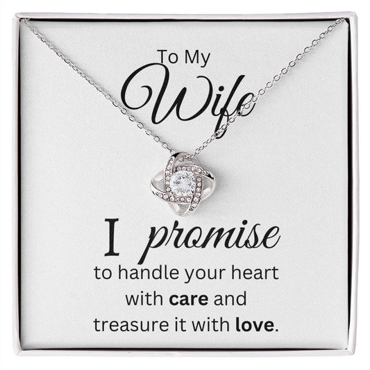 To My Wife / I promise / Love Knot Necklace