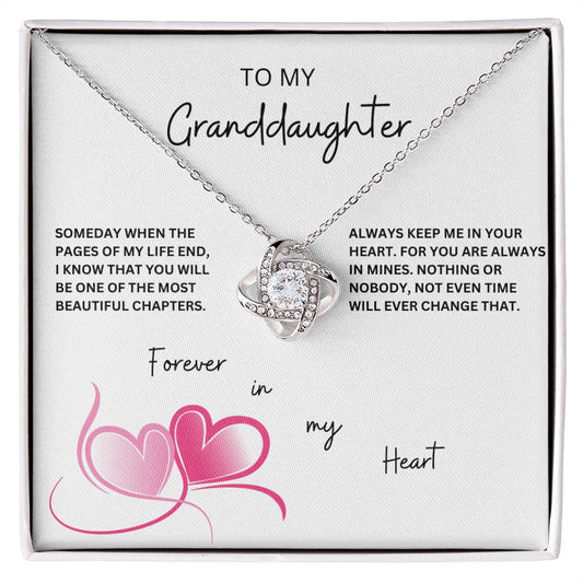 To My Granddaughter / Forever In My Heart / Love Knot Necklace