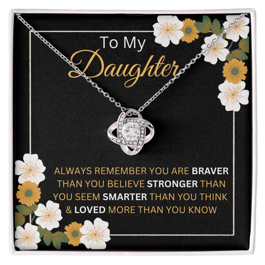 To My Daughter / Always Remember / Love Knot Necklace