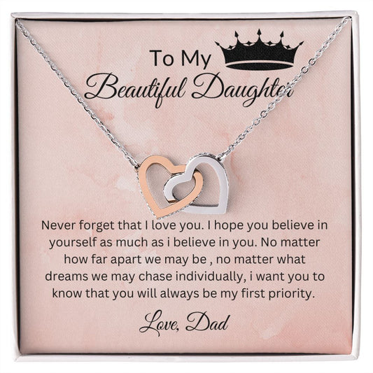 To My Beautiful Daughter / Never Forget That I love You / Interlocking Necklace