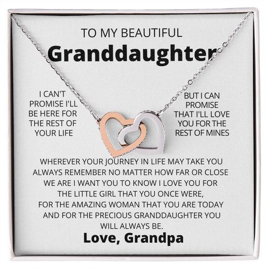 To My Beautiful Granddaughter Interlocking Necklace Love Grandpa