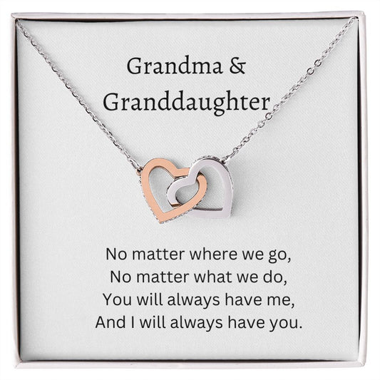 Grandma & Granddaughter / No Matter Where We go / Interlocking Hearts Necklace