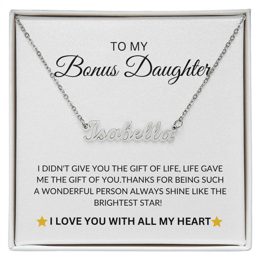 To My Bonus Daughter / Personalized Name Necklace